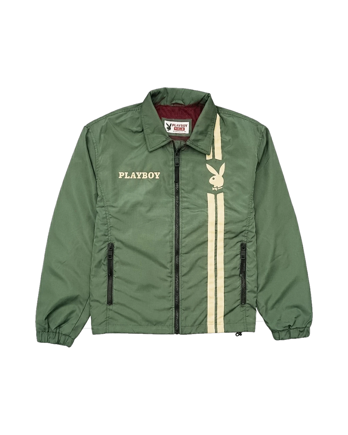 Playboy Stripe Windbreaker - Olive