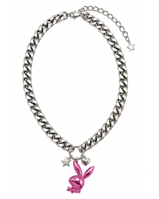 3D Playboy Rabbit Head Necklace