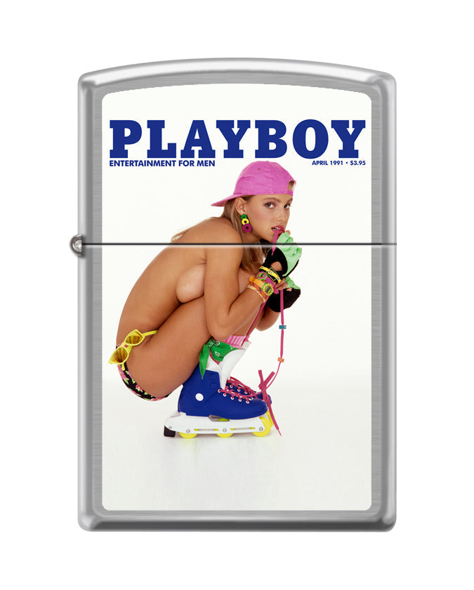 Playboy April 1991 Cover Zippo Lighter - Silver
