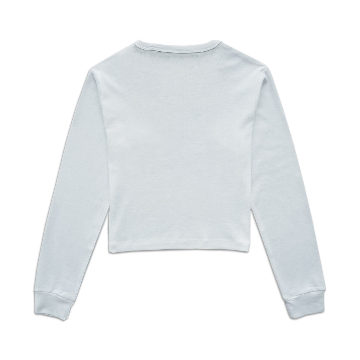 PLAYBOY BLUE CRUSH LOGO L/S CROP TEE - White
