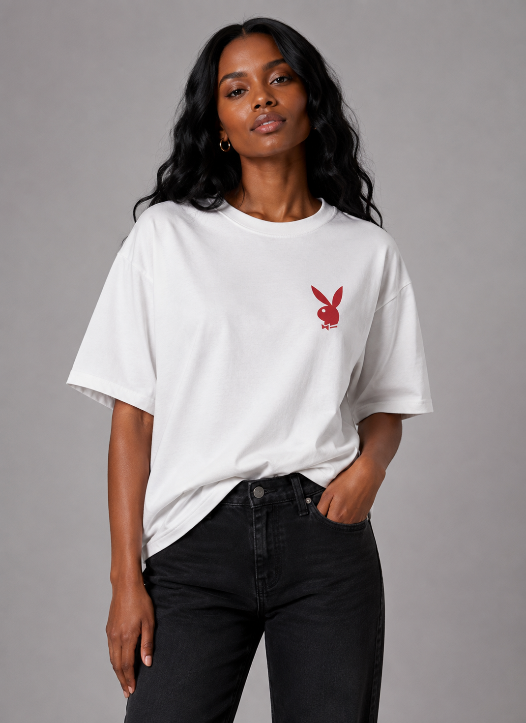 Playboy Janis Cover Tee - Off-White