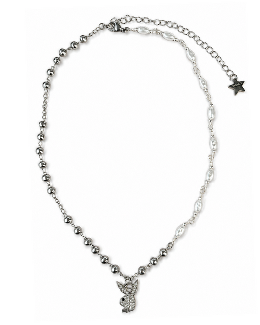 Playboy Hybrid Pearl Chain - Silver