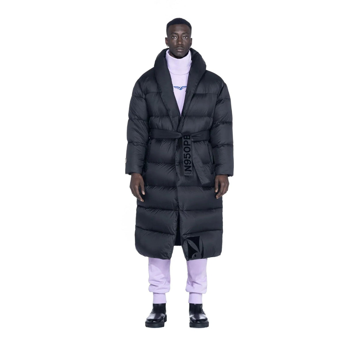 Playboy Belted Long Puffer Jacket