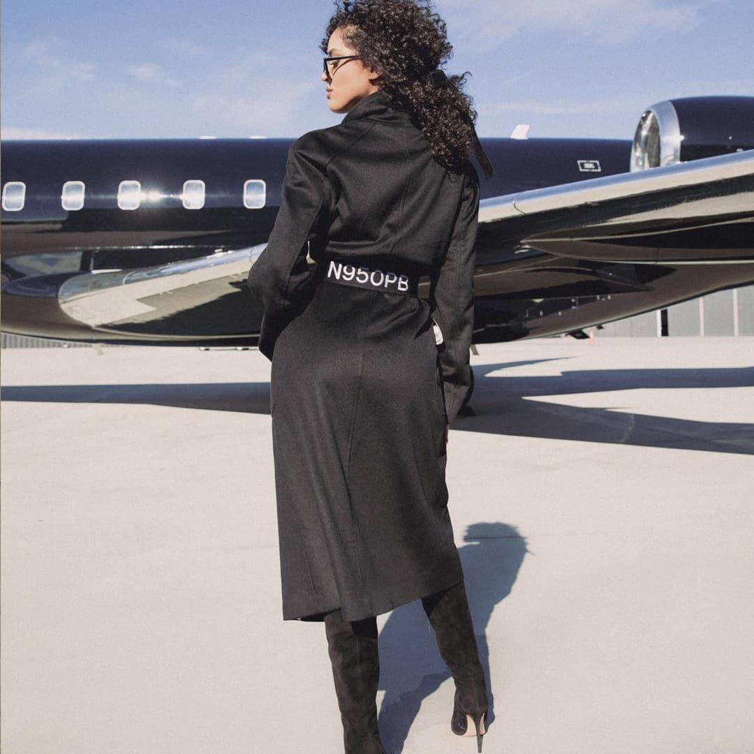 Playboy Belted Long Wool Robe Coat - Black