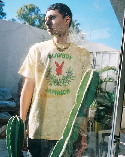 Playboy Jamaica Core Logo Tee Tie Dye - Citron