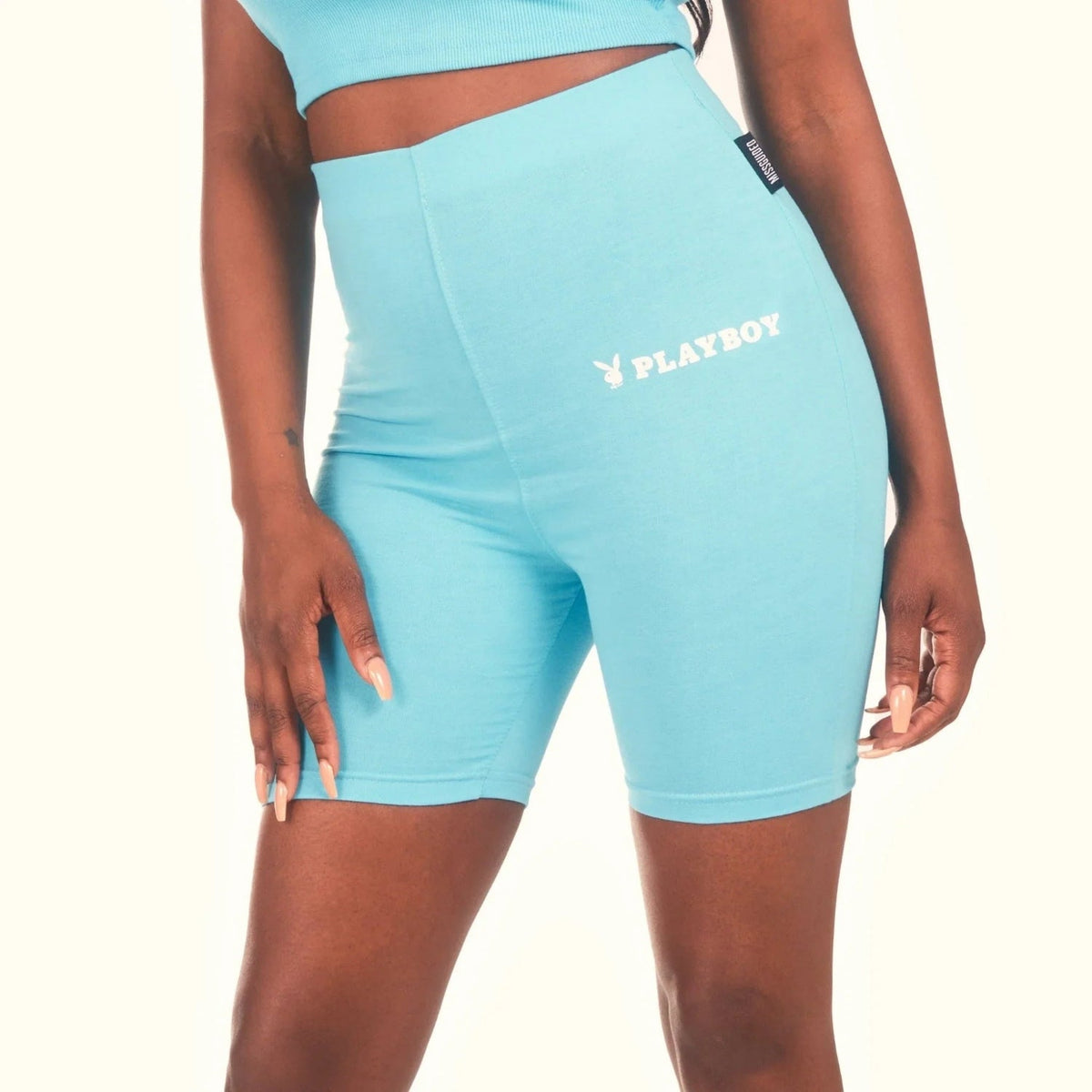 Playboy Logo Biking Shorts - Blue