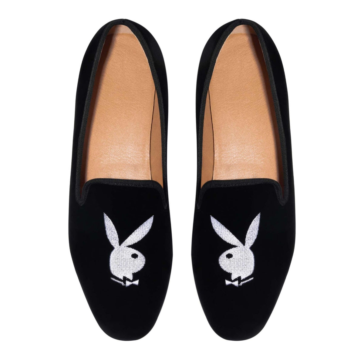 Playboy Men Rabbit Head Loafers - black