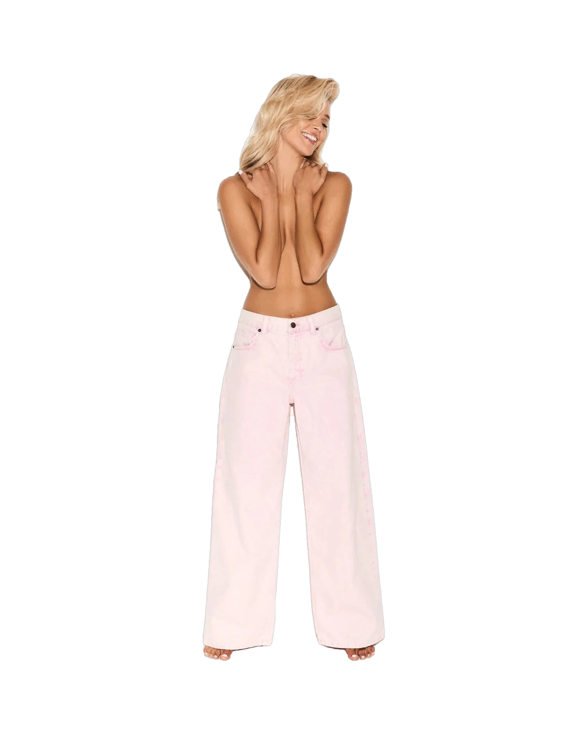 The Playboy Low Rise Skater Jean Pink Stone Wash
