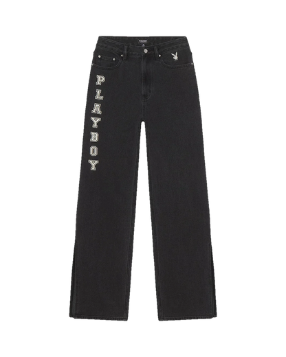 Playboy Women's 90s Boyfriend Denim Pants - Midnight
