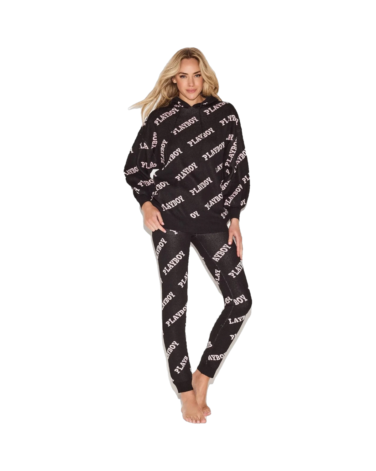 Playboy Women's Playboy Masthead Intarsia Knit Leggings - Black