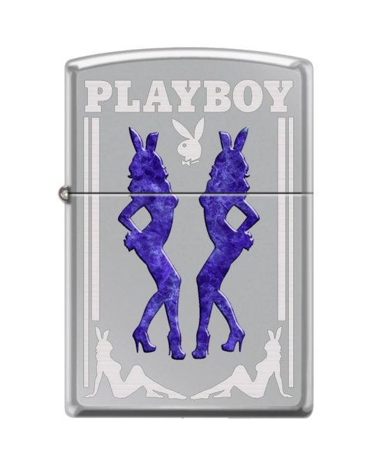 Playboy Amethyst Bunny Zippo Lighter - Silver