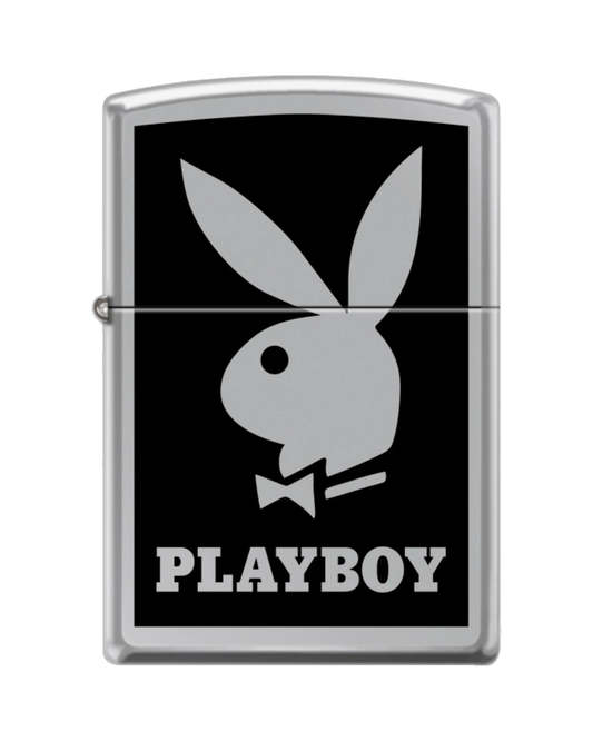 Playboy Black Logo Zippo Lighter - Silver