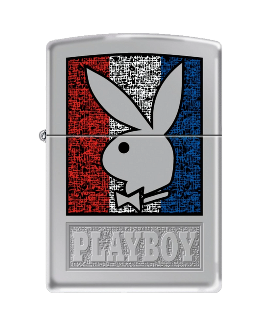 Playboy Red White & Blue Zippo Lighter - Silver