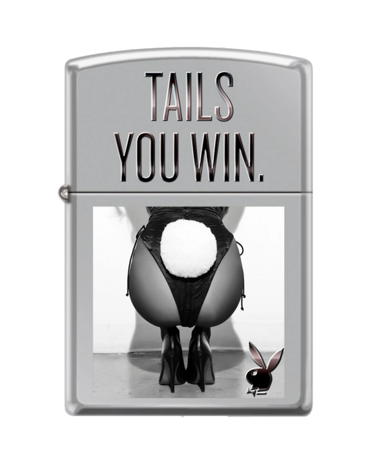 Playboy Tails You Win Zippo Lighter - Silver