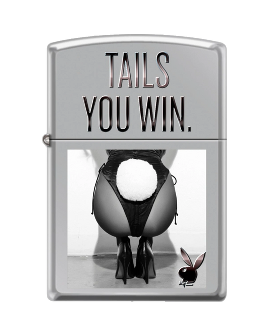Playboy Tails You Win Zippo Lighter - Silver