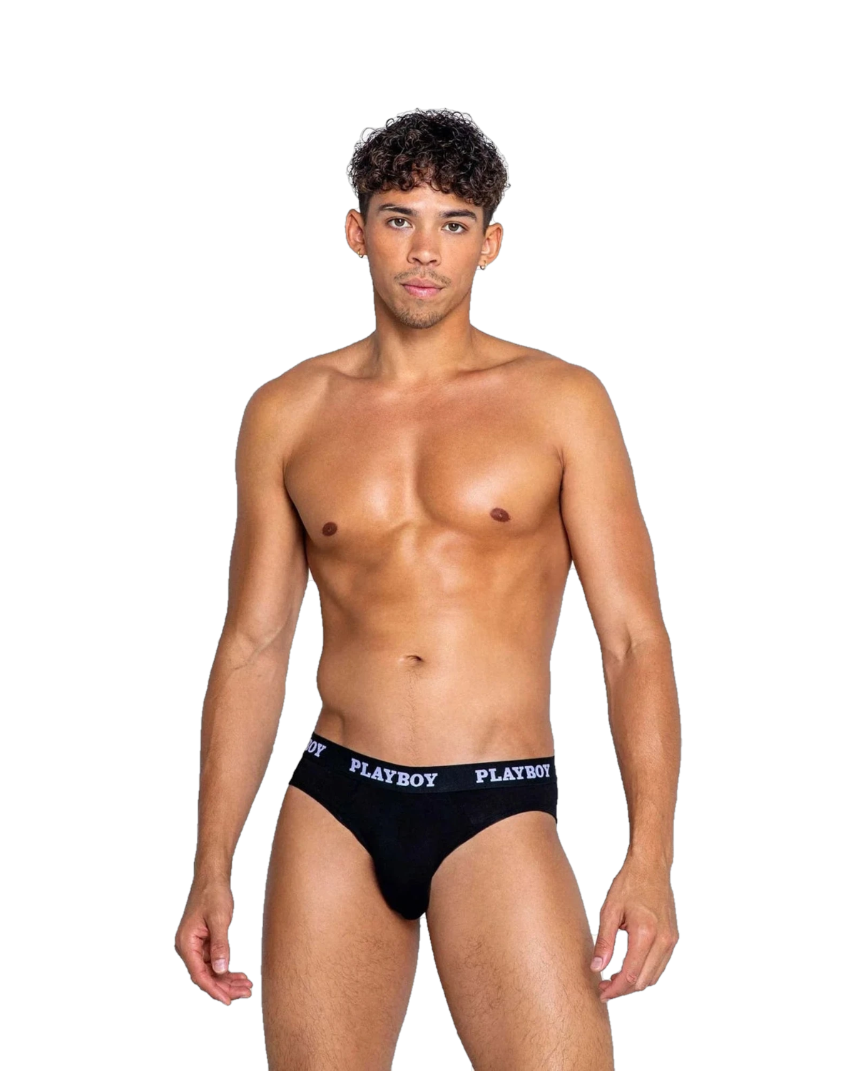 Playboy Mens Modal Gym Briefs - Black/White