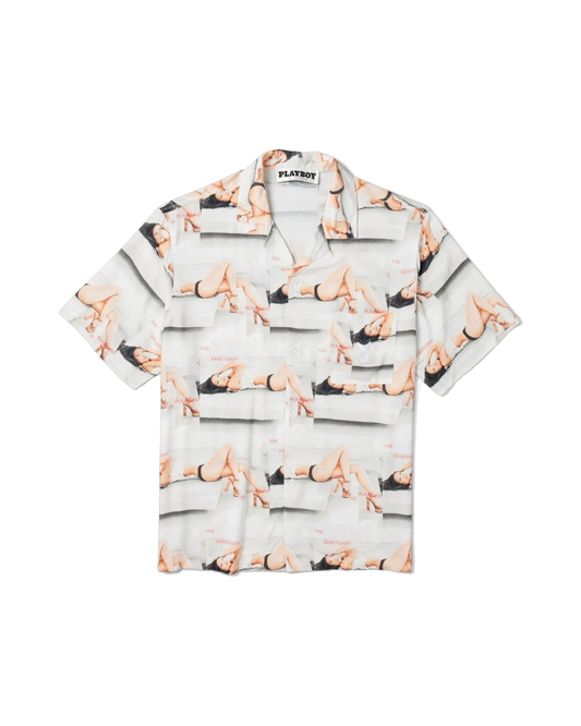 Playboy Men's Sanctuary Camp Shirt - White