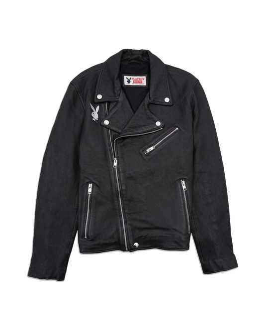 Playboy Olympe Men's Leather Jacket - Black