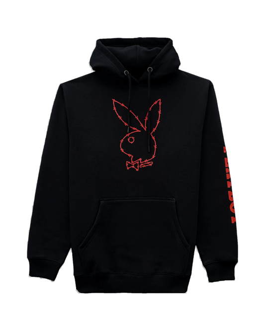 Playboy Tough Love Rabbit Head Hoodie - Black