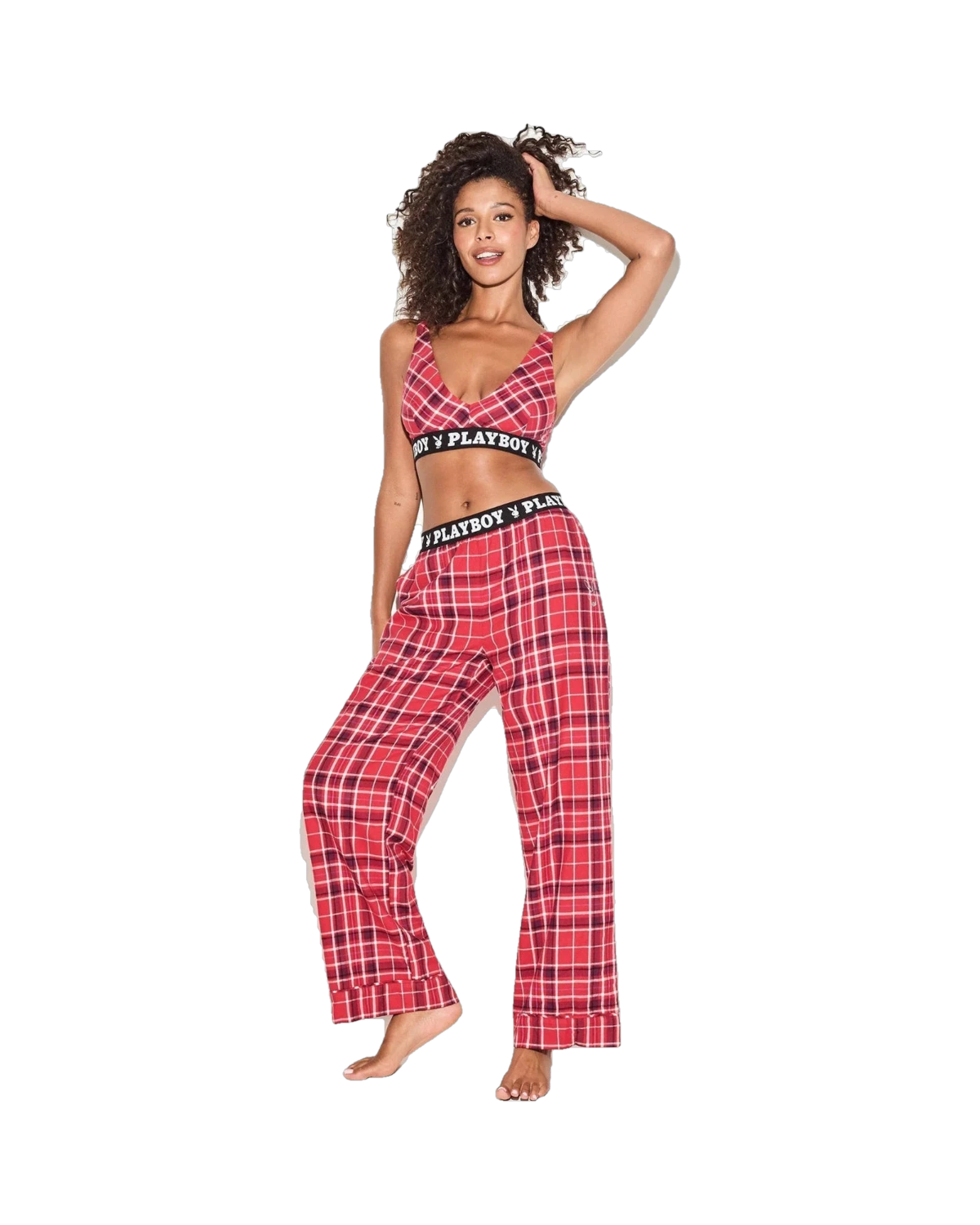 The Playboy Red Flannel Sleep Pajama Pant - Red Plaid
