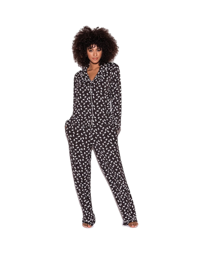 The Playboy Slumber Bunny Pajama Set - Black