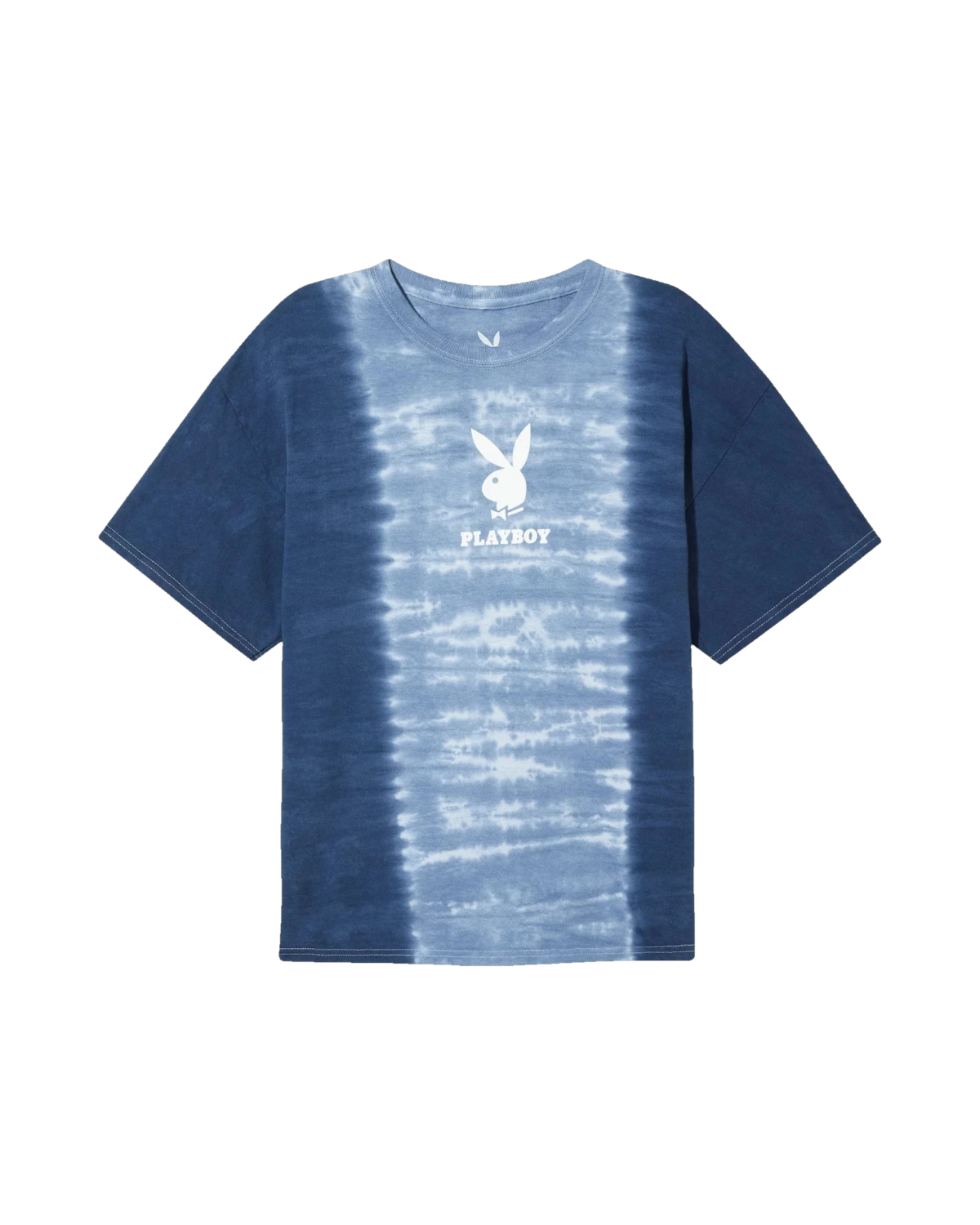 Playboy Logo Vertical Tie-Dye T-Shirt - Cloudy Blue