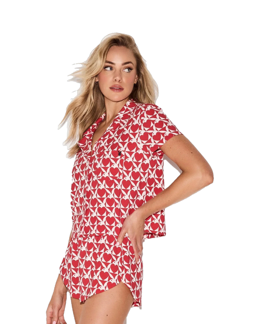 The Playboy Red Slumber Party Lounge Set - Red