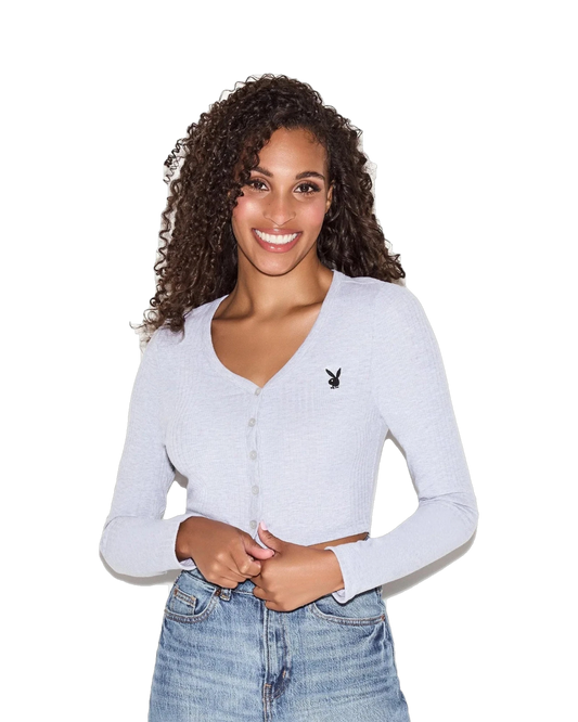 Playboy Classic Logo Cardigan - Grey
