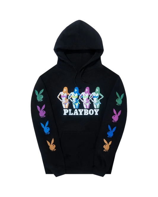 Playboy March 2019 Playmate Miki Hamano Repeating Bunny Hoodie - Black