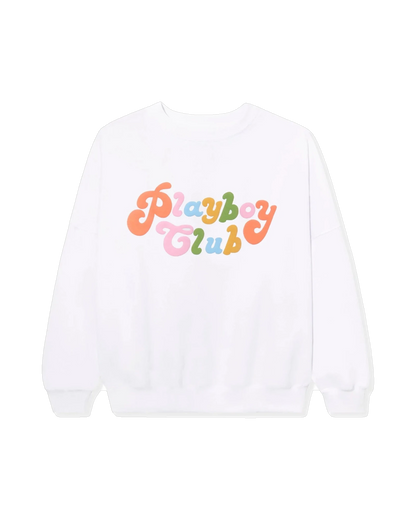 Playboy Women's Playboy Club Rainbow Crewneck - Bright White