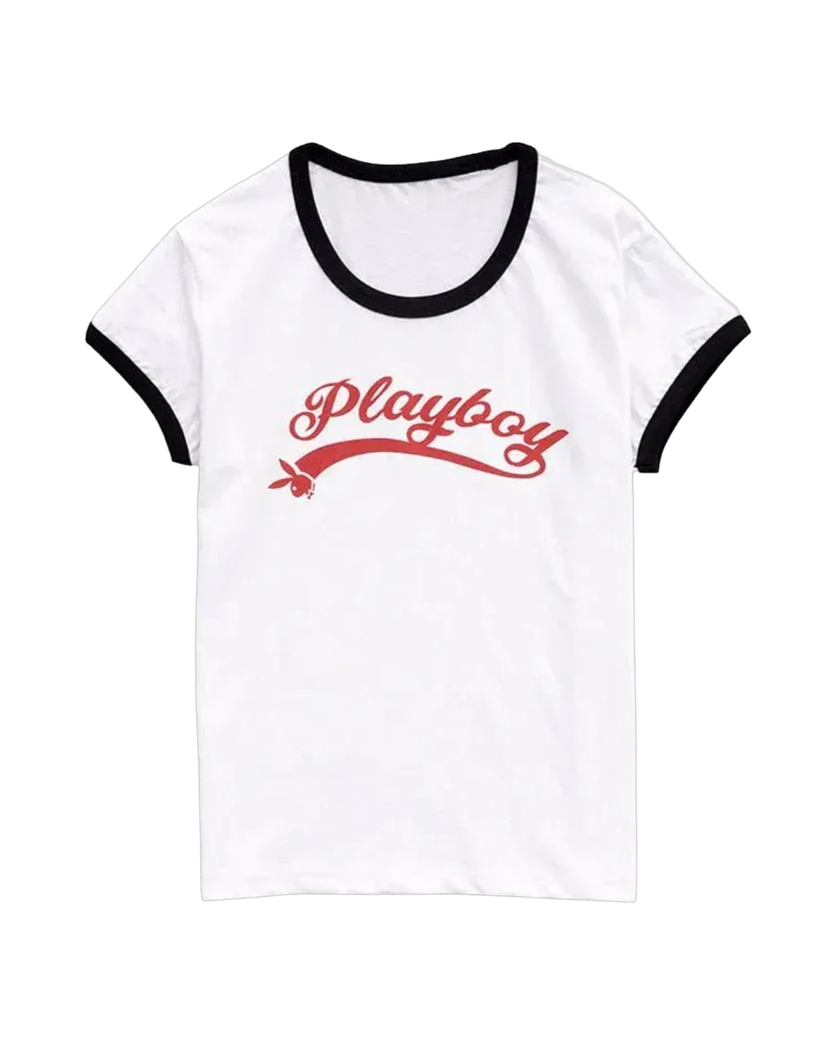 Playboy Script Baby Ringer Tee - White