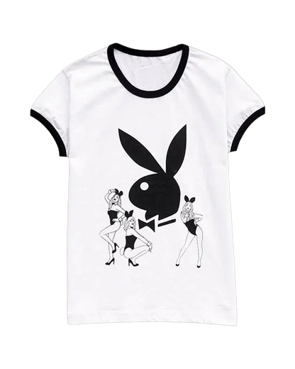 Playboy Bunny Icon Baby Ringer Tee - White