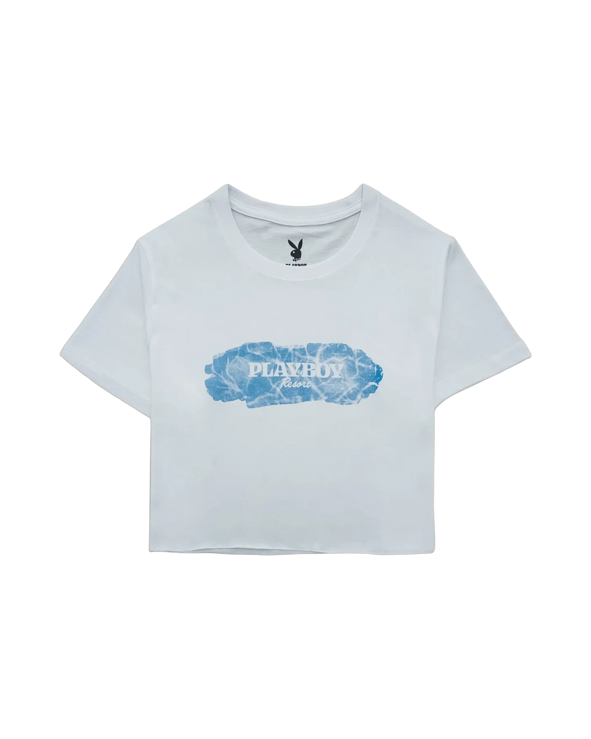 Playboy Blue Crush Crop Tee - White