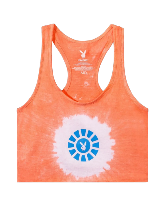 Playboy Sunburst Graphic Cropped Tank