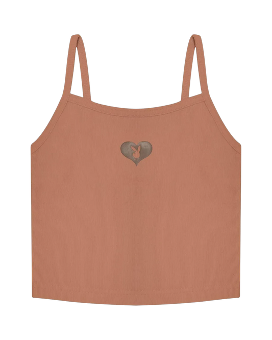 Playboy Women's Bunny Heart Binded Cami - Beaver fur