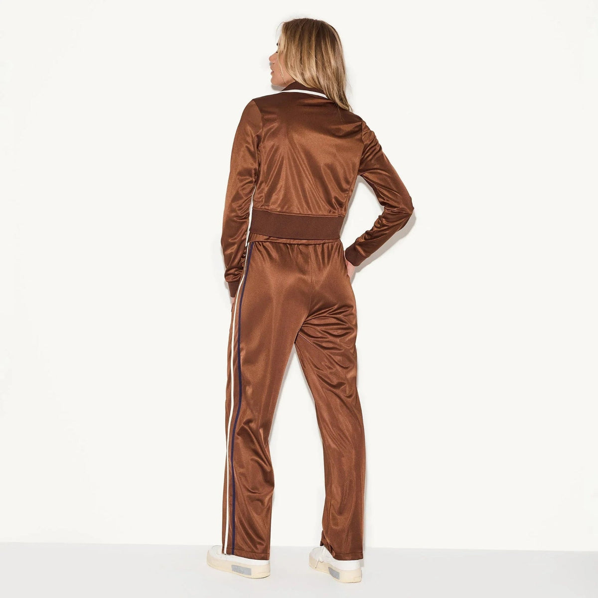 Playboy x FILA Jill Slim Zip-Up Jacket  - Brown