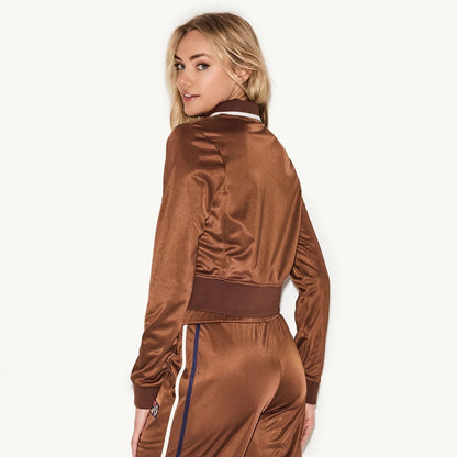 Playboy x FILA Jill Slim Zip-Up Jacket  - Brown
