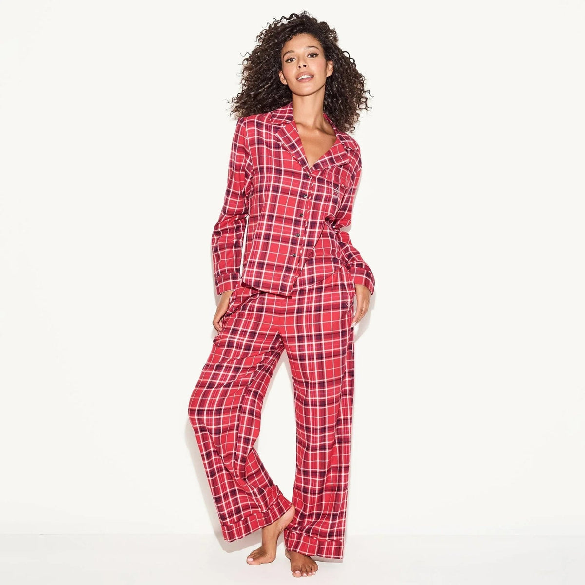 The Playboy Red Flannel Sleep Pajama Pant - Red Plaid