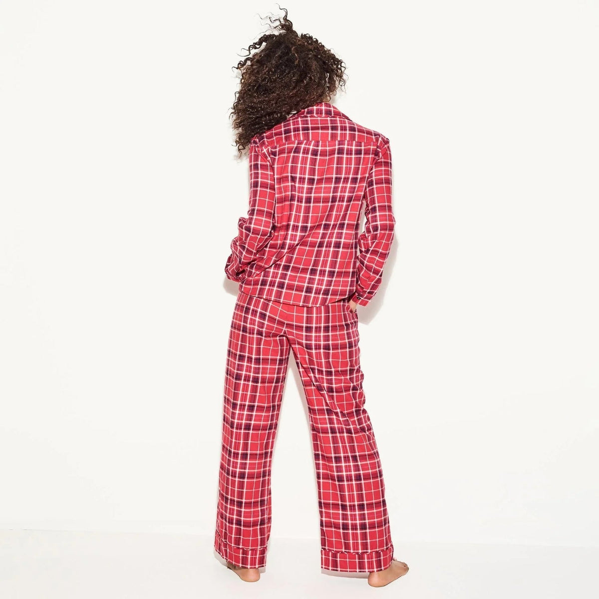The Playboy Red Flannel Sleep Shirt - Red Plaid