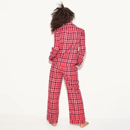 The Playboy Red Flannel Sleep Shirt - Red Plaid
