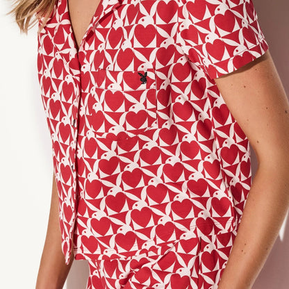 The Playboy Red Slumber Party Lounge Set - Red