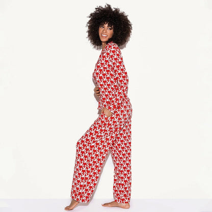 The Playboy Red Slumber Party Pajama Set - Heart bunny red