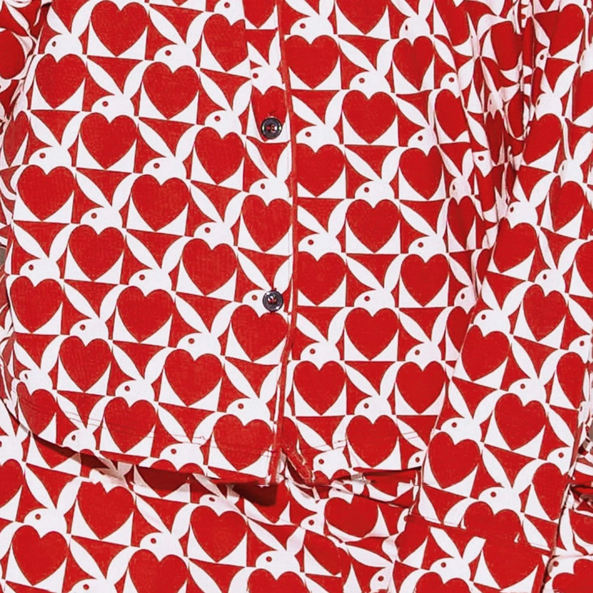 The Playboy Red Slumber Party Pajama Set - Heart bunny red