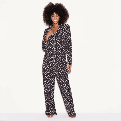 The Playboy Slumber Bunny Pajama Set - Black