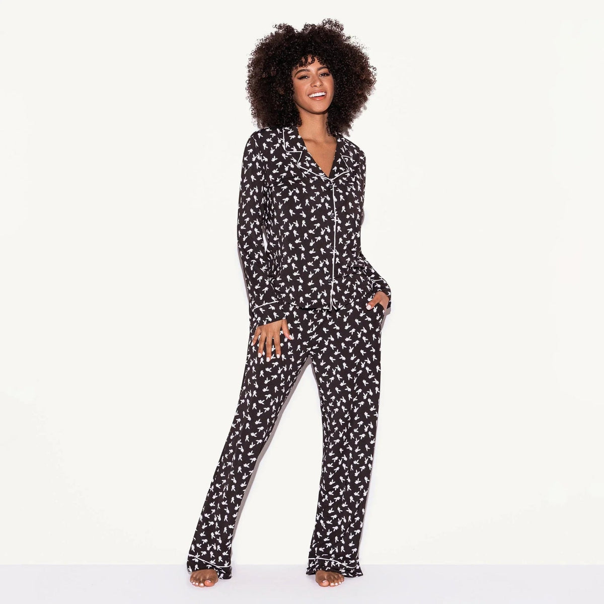 The Playboy Slumber Bunny Pajama Set - Black