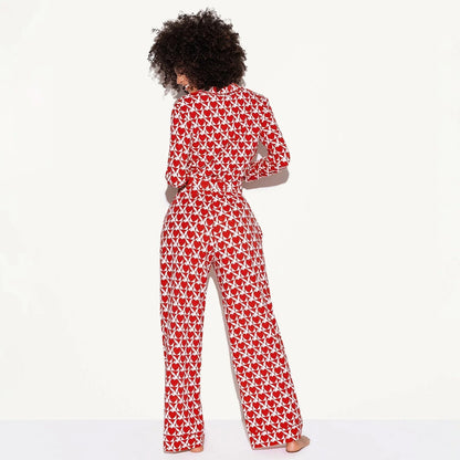 The Playboy Red Slumber Party Pajama Set - Heart bunny red