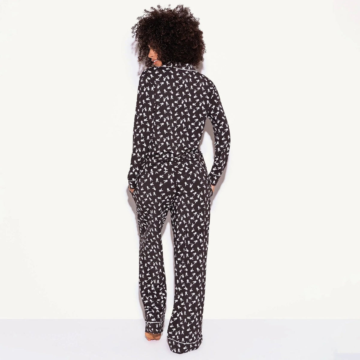 The Playboy Slumber Bunny Pajama Set - Black