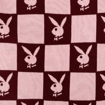 Playboy Women's Checkerboard Midaxi Skirt - Burgundy