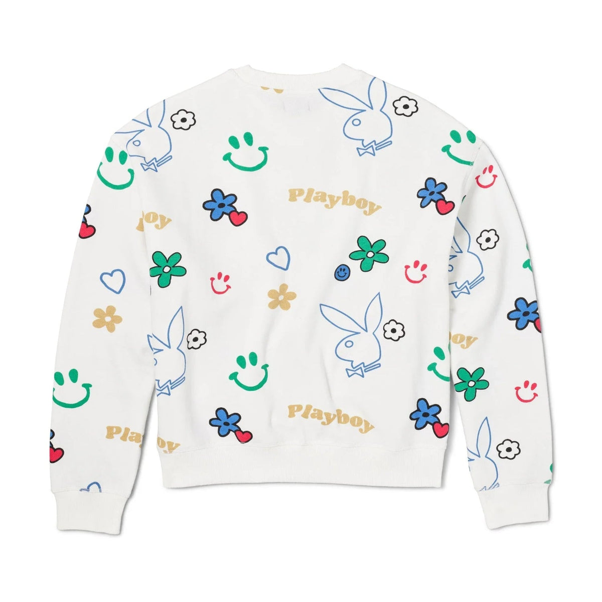 Playboy Women's Doodle Crew Neck Sweatshirt - Star White