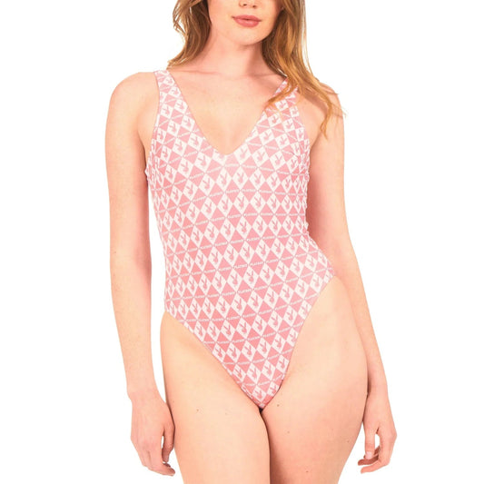Playboy Women's One Piece Monogram Swimsuit - Pink